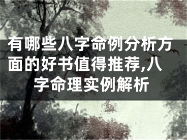 有哪些八字命例分析方面的好书值得推荐,八字命理实例解析