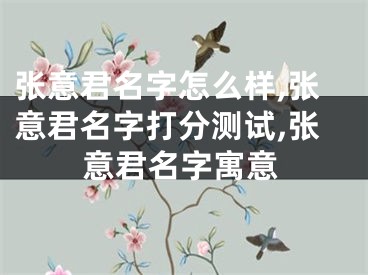 张意君名字怎么样,张意君名字打分测试,张意君名字寓意