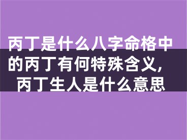 丙丁是什么八字命格中的丙丁有何特殊含义,丙丁生人是什么意思
