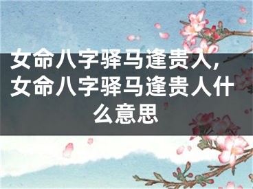 女命八字驿马逢贵人,女命八字驿马逢贵人什么意思