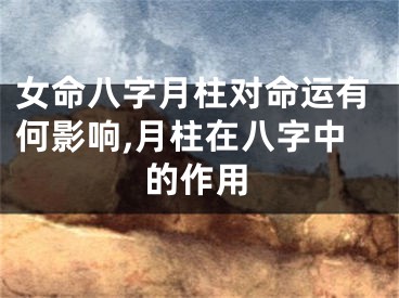 女命八字月柱对命运有何影响,月柱在八字中的作用