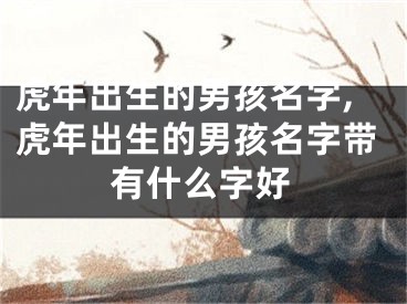 虎年出生的男孩名字,虎年出生的男孩名字带有什么字好