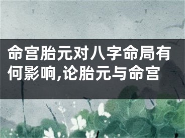 命宫胎元对八字命局有何影响,论胎元与命宫
