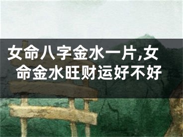 女命八字金水一片,女命金水旺财运好不好