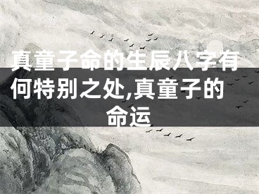 真童子命的生辰八字有何特别之处,真童子的命运