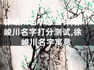 徐峻川名字怎么样,徐峻川名字打分测试,徐峻川名字寓意