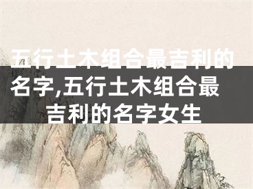 五行土木组合最吉利的名字,五行土木组合最吉利的名字女生