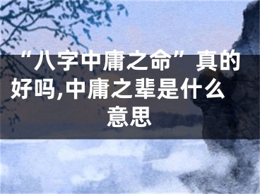 “八字中庸之命”真的好吗,中庸之辈是什么意思