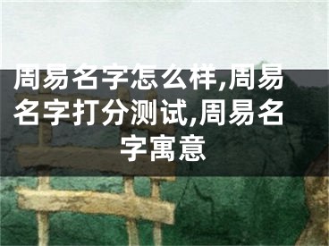 周易名字怎么样,周易名字打分测试,周易名字寓意