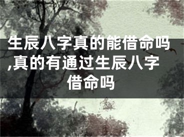 生辰八字真的能借命吗,真的有通过生辰八字借命吗