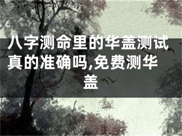 八字测命里的华盖测试真的准确吗,免费测华盖