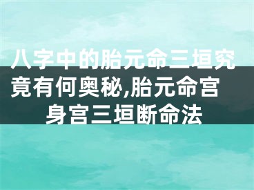 八字中的胎元命三垣究竟有何奥秘,胎元命宫身宫三垣断命法
