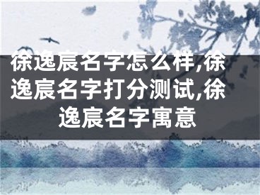 徐逸宸名字怎么样,徐逸宸名字打分测试,徐逸宸名字寓意