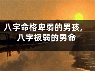 八字命格卑弱的男孩,八字极弱的男命