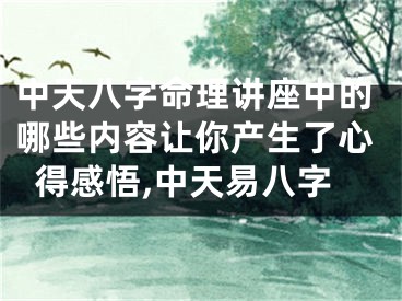 中天八字命理讲座中的哪些内容让你产生了心得感悟,中天易八字