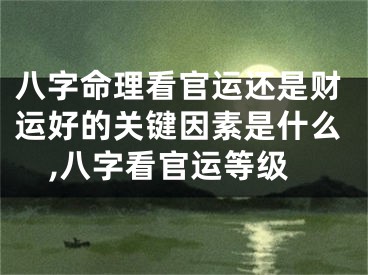 八字命理看官运还是财运好的关键因素是什么,八字看官运等级