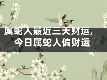 属蛇人最近三天财运,今日属蛇人偏财运