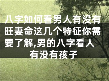 八字如何看男人有没有旺妻命这几个特征你需要了解,男的八字看人有没有孩子