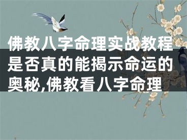 佛教八字命理实战教程是否真的能揭示命运的奥秘,佛教看八字命理