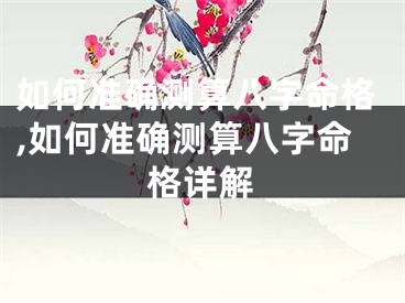 如何准确测算八字命格,如何准确测算八字命格详解