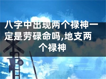 八字中出现两个禄神一定是劳碌命吗,地支两个禄神