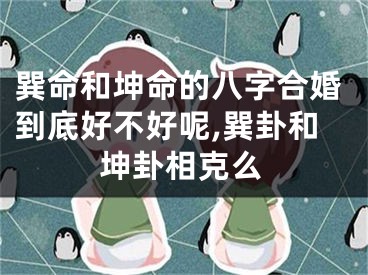 巽命和坤命的八字合婚到底好不好呢,巽卦和坤卦相克么