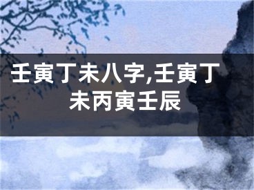 壬寅丁未八字,壬寅丁未丙寅壬辰