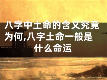 八字中土命的含义究竟为何,八字土命一般是什么命运