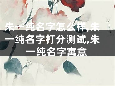 朱一纯名字怎么样,朱一纯名字打分测试,朱一纯名字寓意