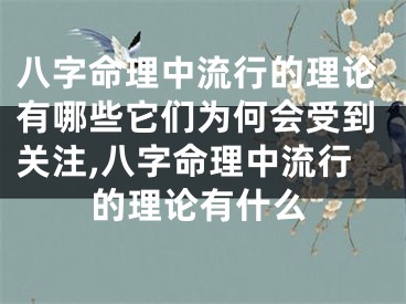 八字命理中流行的理论有哪些它们为何会受到关注,八字命理中流行的理论有什么