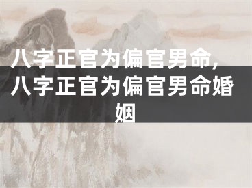 八字正官为偏官男命,八字正官为偏官男命婚姻