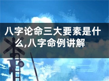 八字论命三大要素是什么,八字命例讲解
