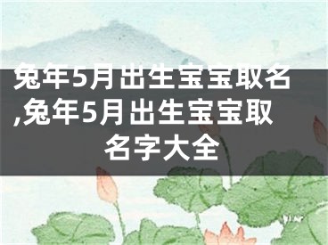 兔年5月出生宝宝取名,兔年5月出生宝宝取名字大全
