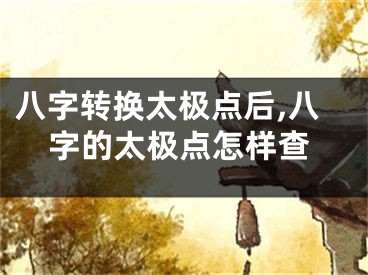 八字转换太极点后,八字的太极点怎样查