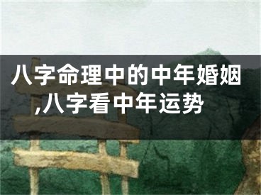 八字命理中的中年婚姻,八字看中年运势