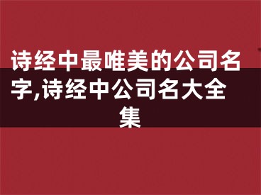 诗经中最唯美的公司名字,诗经中公司名大全集