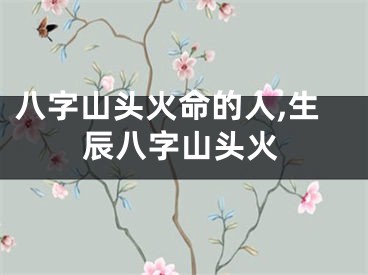 八字山头火命的人,生辰八字山头火