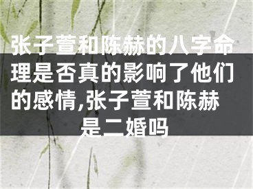 张子萱和陈赫的八字命理是否真的影响了他们的感情,张子萱和陈赫是二婚吗