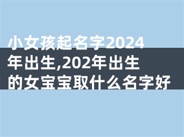 小女孩起名字2024年出生,202年出生的女宝宝取什么名字好