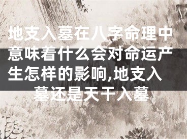 地支入墓在八字命理中意味着什么会对命运产生怎样的影响,地支入墓还是天干入墓