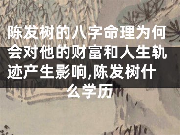 陈发树的八字命理为何会对他的财富和人生轨迹产生影响,陈发树什么学历