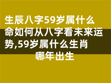 生辰八字59岁属什么命如何从八字看未来运势,59岁属什么生肖哪年出生