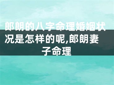 郎朗的八字命理婚姻状况是怎样的呢,郎朗妻子命理