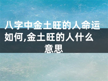 八字中金土旺的人命运如何,金土旺的人什么意思