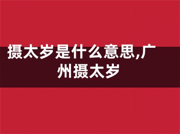 摄太岁是什么意思,广州摄太岁