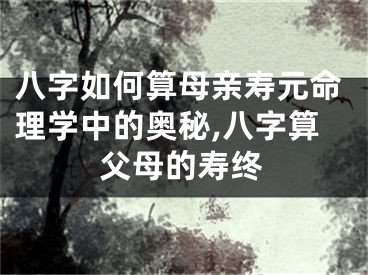 八字如何算母亲寿元命理学中的奥秘,八字算父母的寿终