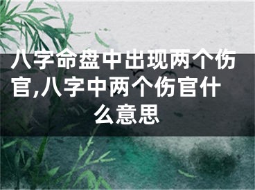 八字命盘中出现两个伤官,八字中两个伤官什么意思