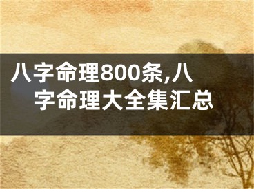 八字命理800条,八字命理大全集汇总