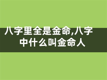 八字里全是金命,八字中什么叫金命人