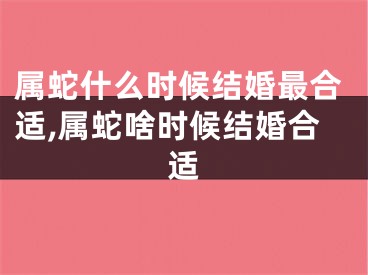 属蛇什么时候结婚最合适,属蛇啥时候结婚合适